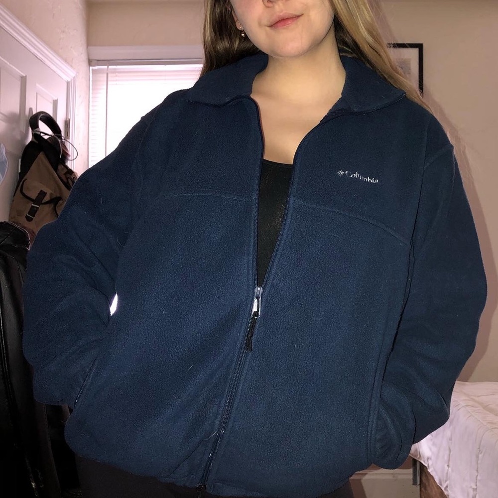 Columbia Navy Blue Fleece Zip Up